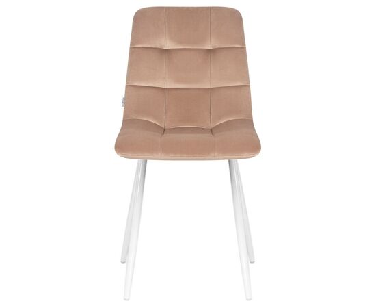 Стул обеденный DOBRIN ALEX, белые ножки, мокко велюр (V108-104),, Вариант: белые ножки, мокко велюр (V108-104),, изображение 6 | Интернет магазин мебели и декора LifeDekor