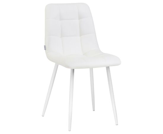 Стул обеденный DOBRIN ALEX, белые ножки, белая экокожа (P-02), Вариант: белые ножки, белая экокожа (P-02) | Интернет магазин мебели и декора LifeDekor