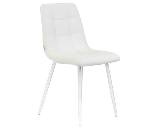 Стул обеденный DOBRIN ALEX, белые ножки, белая экокожа (P-02), Вариант: белые ножки, белая экокожа (P-02), изображение 2 | Интернет магазин мебели и декора LifeDekor