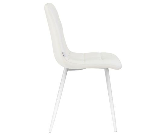 Стул обеденный DOBRIN ALEX, белые ножки, белая экокожа (P-02), Вариант: белые ножки, белая экокожа (P-02), изображение 3 | Интернет магазин мебели и декора LifeDekor