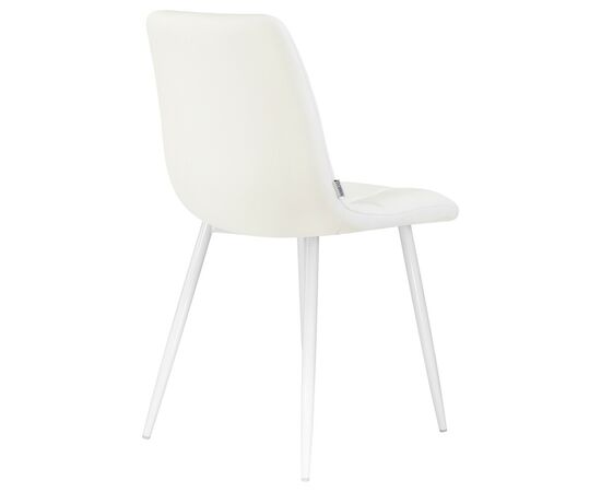 Стул обеденный DOBRIN ALEX, белые ножки, белая экокожа (P-02), Вариант: белые ножки, белая экокожа (P-02), изображение 4 | Интернет магазин мебели и декора LifeDekor