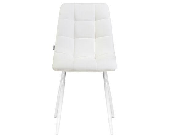 Стул обеденный DOBRIN ALEX, белые ножки, белая экокожа (P-02), Вариант: белые ножки, белая экокожа (P-02), изображение 6 | Интернет магазин мебели и декора LifeDekor