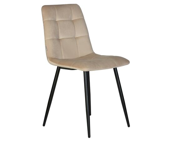 Набор 4 шт Стул обеденный DOBRIN CHILLY, Бежевый Holland 07, основание черное, Вариант: Бежевый Holland 07, основание черное, изображение 4 | Интернет магазин мебели и декора LifeDekor