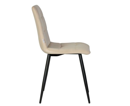 Набор 4 шт Стул обеденный DOBRIN CHILLY, Бежевый Holland 07, основание черное, Вариант: Бежевый Holland 07, основание черное, изображение 5 | Интернет магазин мебели и декора LifeDekor