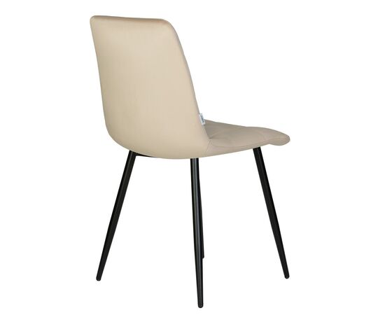 Набор 4 шт Стул обеденный DOBRIN CHILLY, Бежевый Holland 07, основание черное, Вариант: Бежевый Holland 07, основание черное, изображение 6 | Интернет магазин мебели и декора LifeDekor