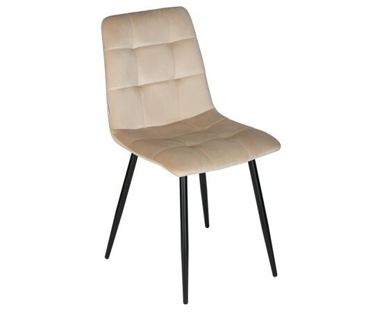 Набор 4 шт Стул обеденный DOBRIN CHILLY, Бежевый Holland 07, основание черное, Вариант: Бежевый Holland 07, основание черное, изображение 9 | Интернет магазин мебели и декора LifeDekor