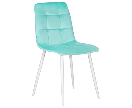 Набор 4 шт Стул обеденный DOBRIN CHILLY, Мятный Holland 50, основание белое, Вариант: Мятный Holland 50, основание белое, изображение 2 | Интернет магазин мебели и декора LifeDekor