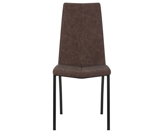 Стул обеденный DOBRIN MARK, черные ножки, коричневая винтажная экокожа (RU-05), Вариант: черные ножки, коричневая винтажная экокожа (RU-05), изображение 6 | Интернет магазин мебели и декора LifeDekor