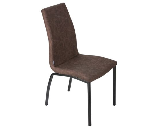 Стул обеденный DOBRIN MARK, черные ножки, коричневая винтажная экокожа (RU-05), Вариант: черные ножки, коричневая винтажная экокожа (RU-05), изображение 7 | Интернет магазин мебели и декора LifeDekor