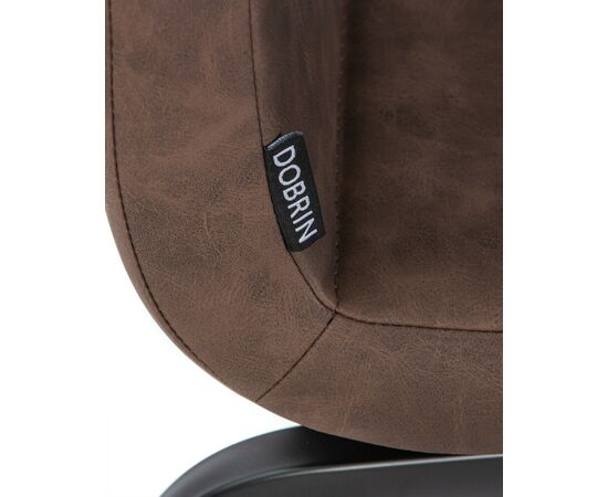 Стул обеденный DOBRIN MARK, черные ножки, коричневая винтажная экокожа (RU-05), Вариант: черные ножки, коричневая винтажная экокожа (RU-05), изображение 8 | Интернет магазин мебели и декора LifeDekor