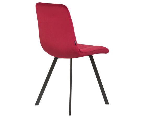 Стул обеденный DOBRIN ALEX SQUARE, черные матовые ножки, бордовый велюр (V108-85), Вариант: черные матовые ножки, бордовый велюр (V108-85), изображение 4 | Интернет магазин мебели и декора LifeDekor