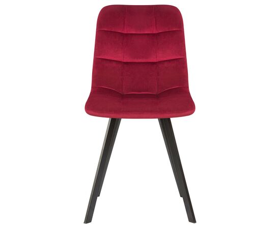 Стул обеденный DOBRIN ALEX SQUARE, черные матовые ножки, бордовый велюр (V108-85), Вариант: черные матовые ножки, бордовый велюр (V108-85), изображение 6 | Интернет магазин мебели и декора LifeDekor