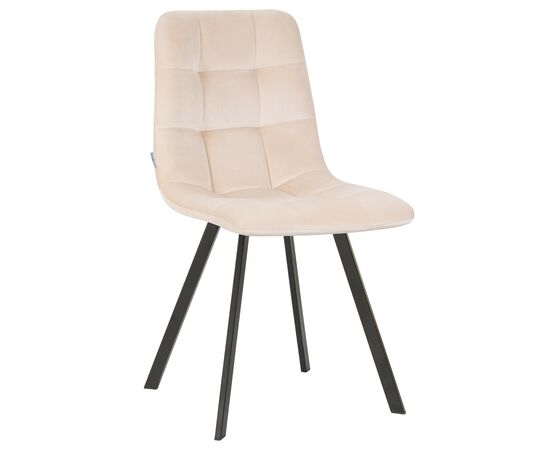 Стул обеденный DOBRIN ALEX SQUARE, черные матовые ножки, кремовый велюр (V108-113), Вариант: черные матовые ножки, кремовый велюр (V108-113) | Интернет магазин мебели и декора LifeDekor