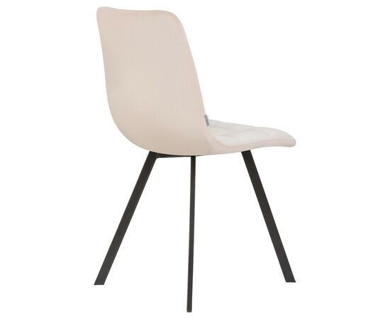 Стул обеденный DOBRIN ALEX SQUARE, черные матовые ножки, кремовый велюр (V108-113), Вариант: черные матовые ножки, кремовый велюр (V108-113), изображение 4 | Интернет магазин мебели и декора LifeDekor