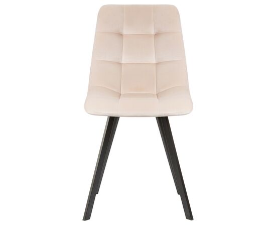 Стул обеденный DOBRIN ALEX SQUARE, черные матовые ножки, кремовый велюр (V108-113), Вариант: черные матовые ножки, кремовый велюр (V108-113), изображение 6 | Интернет магазин мебели и декора LifeDekor