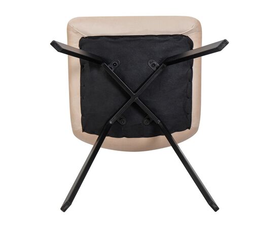 Стул обеденный DOBRIN ALEX SQUARE, черные матовые ножки, кремовый велюр (V108-113), Вариант: черные матовые ножки, кремовый велюр (V108-113), изображение 7 | Интернет магазин мебели и декора LifeDekor