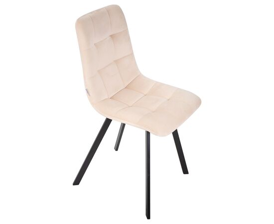 Стул обеденный DOBRIN ALEX SQUARE, черные матовые ножки, кремовый велюр (V108-113), Вариант: черные матовые ножки, кремовый велюр (V108-113), изображение 8 | Интернет магазин мебели и декора LifeDekor