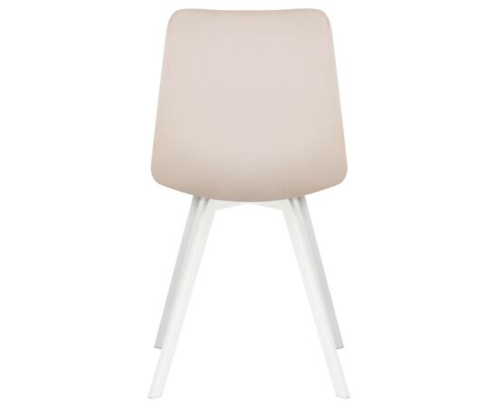 Стул обеденный DOBRIN ALEX SQUARE, белые ножки, кремовый велюр (V108-113), Вариант: белые ножки, кремовый велюр (V108-113), изображение 5 | Интернет магазин мебели и декора LifeDekor