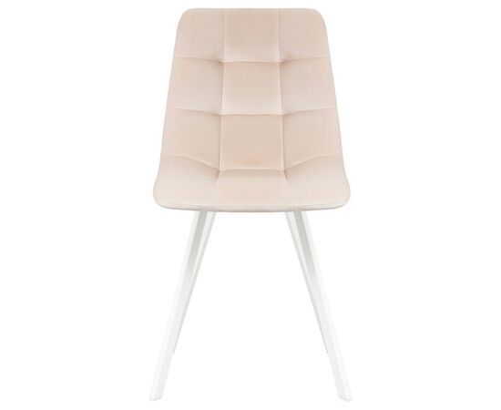 Стул обеденный DOBRIN ALEX SQUARE, белые ножки, кремовый велюр (V108-113), Вариант: белые ножки, кремовый велюр (V108-113), изображение 6 | Интернет магазин мебели и декора LifeDekor