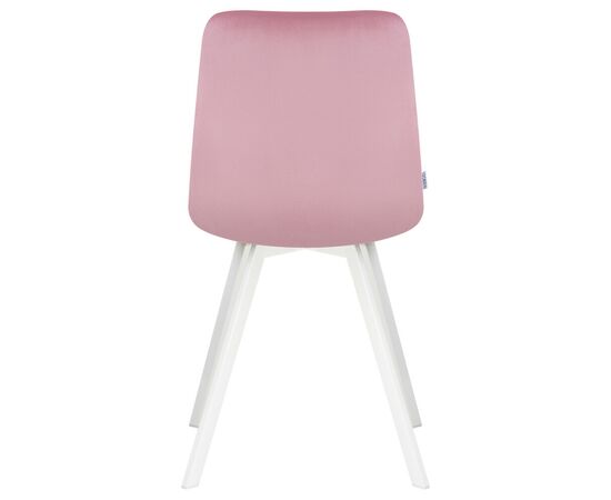 Стул обеденный DOBRIN ALEX SQUARE, белые ножки, розовый велюр (V108-15), Вариант: белые ножки, розовый велюр (V108-15), изображение 5 | Интернет магазин мебели и декора LifeDekor