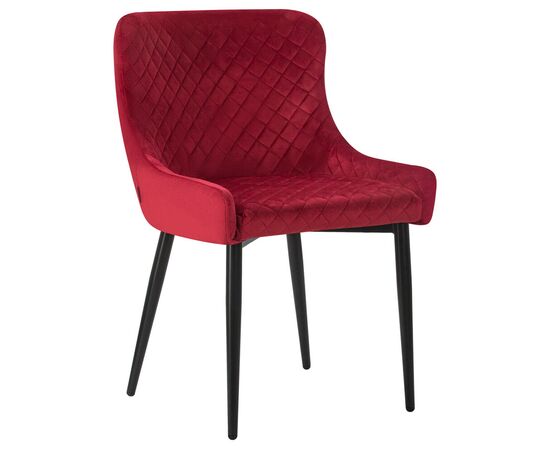 Набор 2 шт Стул обеденный DOBRIN RICHARD, черные матовые ножки, бордовый велюр (V108-85), Вариант: черные матовые ножки, бордовый велюр (V108-85), изображение 2 | Интернет магазин мебели и декора LifeDekor