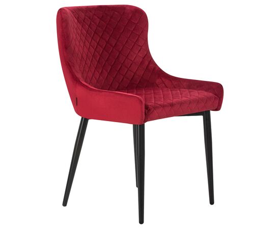 Набор 2 шт Стул обеденный DOBRIN RICHARD, черные матовые ножки, бордовый велюр (V108-85), Вариант: черные матовые ножки, бордовый велюр (V108-85), изображение 3 | Интернет магазин мебели и декора LifeDekor