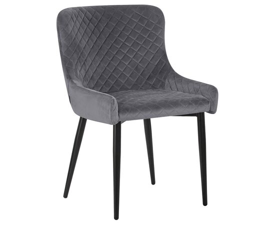 Стул обеденный DOBRIN RICHARD, черные матовые ножки, темно-серый велюр (V108-91), Вариант: черные матовые ножки, темно-серый велюр (V108-91) | Интернет магазин мебели и декора LifeDekor