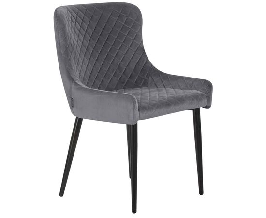Стул обеденный DOBRIN RICHARD, черные матовые ножки, темно-серый велюр (V108-91), Вариант: черные матовые ножки, темно-серый велюр (V108-91), изображение 2 | Интернет магазин мебели и декора LifeDekor