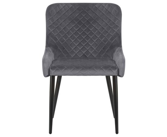 Стул обеденный DOBRIN RICHARD, черные матовые ножки, темно-серый велюр (V108-91), Вариант: черные матовые ножки, темно-серый велюр (V108-91), изображение 6 | Интернет магазин мебели и декора LifeDekor