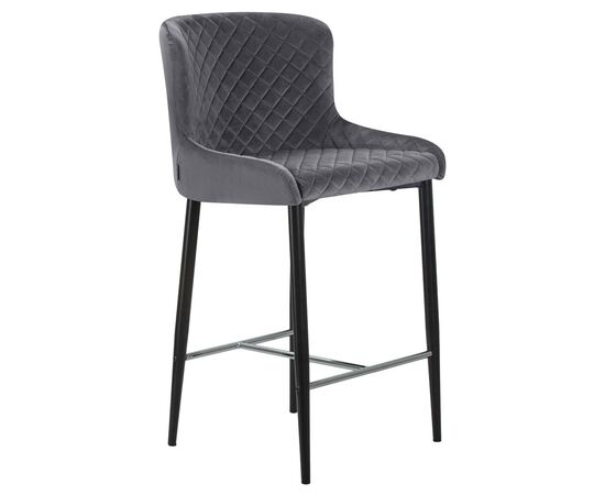 Стул полубарный DOBRIN CHRISTIAN'65, черные ножки, темно-серый велюр (V108-91), Вариант: черные ножки, темно-серый велюр (V108-91), изображение 2 | Интернет магазин мебели и декора LifeDekor