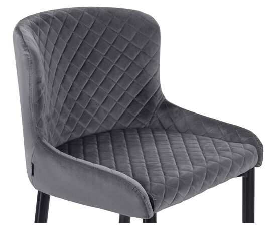 Стул полубарный DOBRIN CHRISTIAN'65, черные ножки, темно-серый велюр (V108-91), Вариант: черные ножки, темно-серый велюр (V108-91), изображение 7 | Интернет магазин мебели и декора LifeDekor