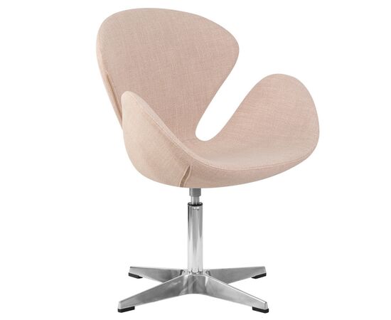 Кресло дизайнерское DOBRIN SWAN, бежевая ткань IF1, алюминиевое основание, Вариант: бежевая ткань IF1, алюминиевое основание | Интернет магазин мебели и декора LifeDekor