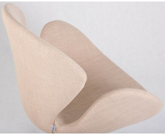 Кресло дизайнерское DOBRIN SWAN, бежевая ткань IF1, алюминиевое основание, Вариант: бежевая ткань IF1, алюминиевое основание, изображение 7 | Интернет магазин мебели и декора LifeDekor