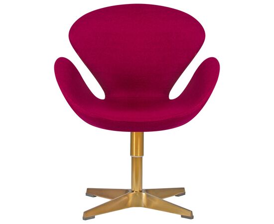 Кресло дизайнерское DOBRIN SWAN, бордо ткань AF5, золотое основание, Вариант: бордо ткань AF5, золотое основание, изображение 6 | Интернет магазин мебели и декора LifeDekor