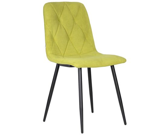 Набор 4 шт Стул обеденный DOBRIN CHILLY ROMBO, Лайм Simple 14, основание черное, Вариант: Лайм Simple 14, основание черное, изображение 2 | Интернет магазин мебели и декора LifeDekor