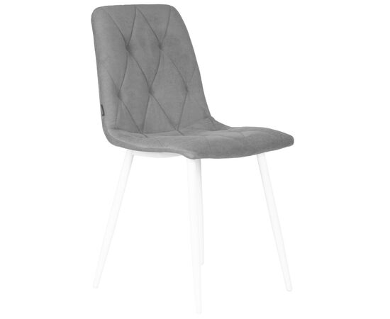 Набор 4 шт Стул обеденный DOBRIN CHILLY ROMBO, Серый Simple 33, основание белый, Вариант: Серый Simple 33, основание белый, изображение 3 | Интернет магазин мебели и декора LifeDekor