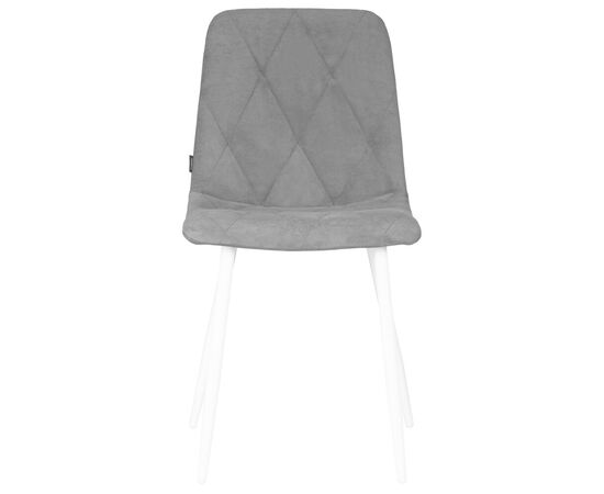 Набор 4 шт Стул обеденный DOBRIN CHILLY ROMBO, Серый Simple 33, основание белый, Вариант: Серый Simple 33, основание белый, изображение 7 | Интернет магазин мебели и декора LifeDekor
