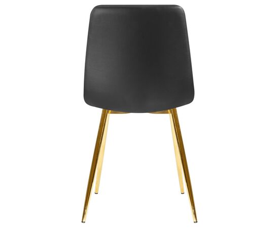 Стул обеденный DOBRIN ALEX, золотые ножки, чёрная экокожа (P-01), Вариант: золотые ножки, чёрная экокожа (P-01), изображение 5 | Интернет магазин мебели и декора LifeDekor