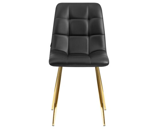 Стул обеденный DOBRIN ALEX, золотые ножки, чёрная экокожа (P-01), Вариант: золотые ножки, чёрная экокожа (P-01), изображение 6 | Интернет магазин мебели и декора LifeDekor