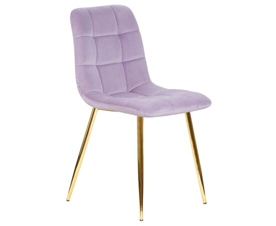 Стул обеденный DOBRIN ALEX, золотые ножки, фиолетовый велюр (V108-49), Вариант: золотые ножки, фиолетовый велюр (V108-49), изображение 2 | Интернет магазин мебели и декора LifeDekor