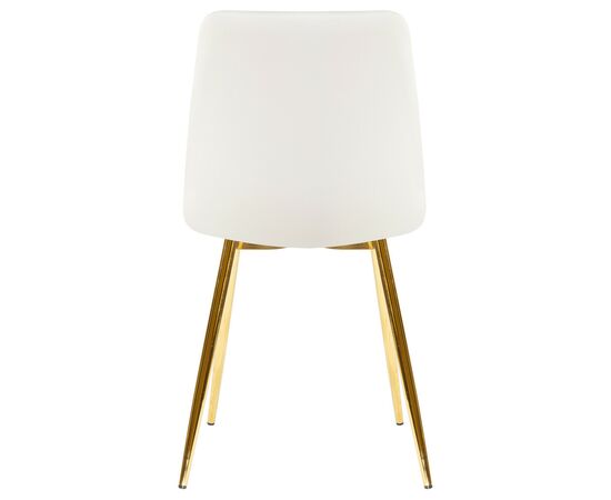 Стул обеденный DOBRIN ALEX, золотые ножки, белая экокожа (P-02), Вариант: золотые ножки, белая экокожа (P-02), изображение 5 | Интернет магазин мебели и декора LifeDekor