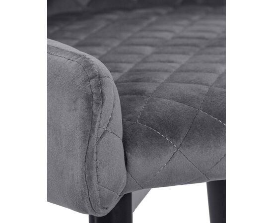 Набор 2 шт Стул обеденный DOBRIN RICHARD, черные матовые ножки, темно-серый велюр (V108-91), Вариант: черные матовые ножки, темно-серый велюр (V108-91), изображение 11 | Интернет магазин мебели и декора LifeDekor