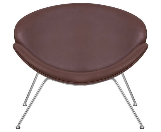 Кресло дизайнерское DOBRIN EMILY, коричневый винил YP5, хромированная сталь, Вариант: коричневый винил YP5, хромированная сталь, изображение 6 | Интернет магазин мебели и декора LifeDekor