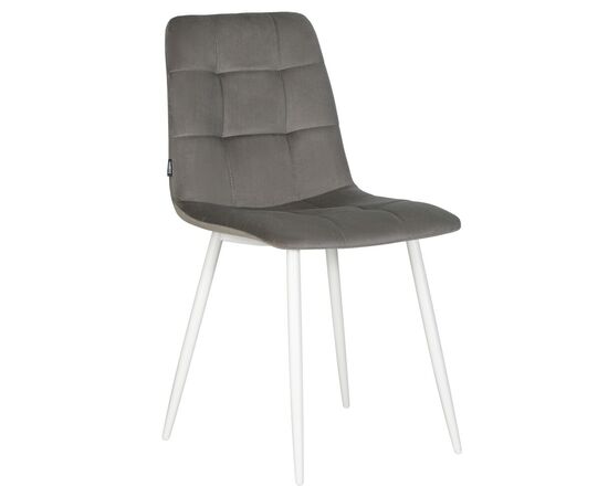 Набор 4 шт Стул обеденный DOBRIN CHILLY, Темно-серый Holland 18, основание белое, Вариант: Темно-серый Holland 18, основание белое, изображение 2 | Интернет магазин мебели и декора LifeDekor