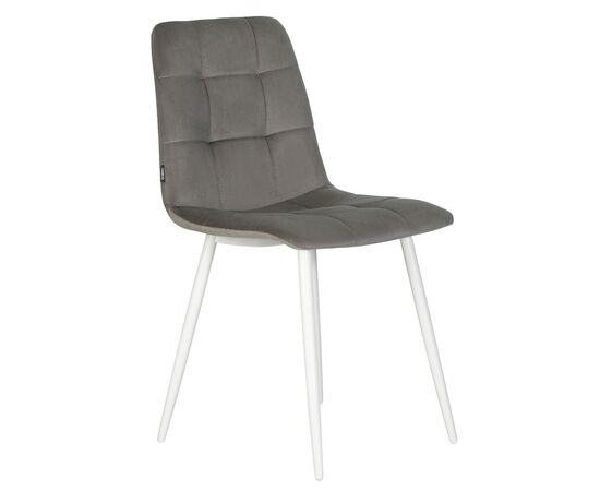 Набор 4 шт Стул обеденный DOBRIN CHILLY, Темно-серый Holland 18, основание белое, Вариант: Темно-серый Holland 18, основание белое, изображение 3 | Интернет магазин мебели и декора LifeDekor