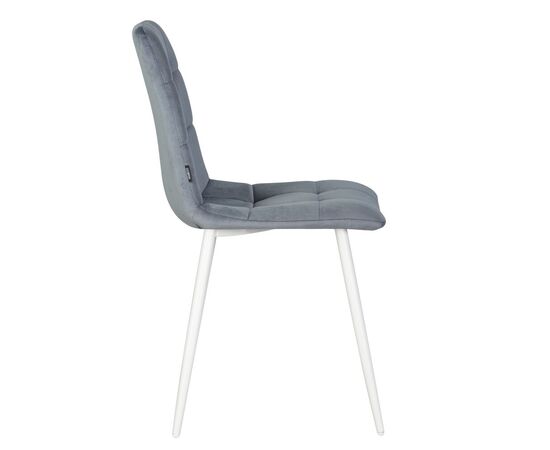 Набор 4 шт Стул обеденный DOBRIN CHILLY, Серо-голубой Holland 14, основание белое, Вариант: Серо-голубой Holland 14, основание белое, изображение 4 | Интернет магазин мебели и декора LifeDekor