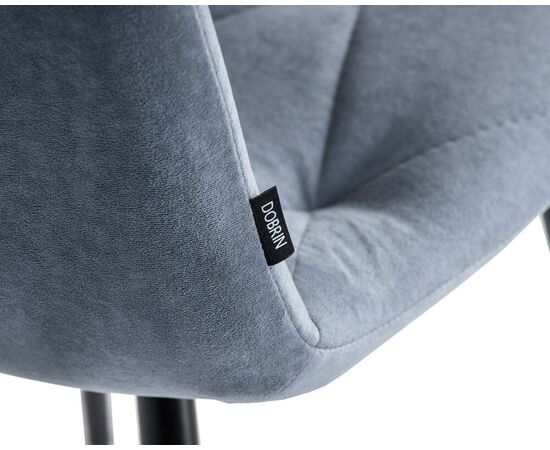 Стул обеденный DOBRIN CHILLY ROMBO, Серо-голубой Simple 26, основание черное, Вариант: Серо-голубой Simple 26, основание черное, изображение 7 | Интернет магазин мебели и декора LifeDekor