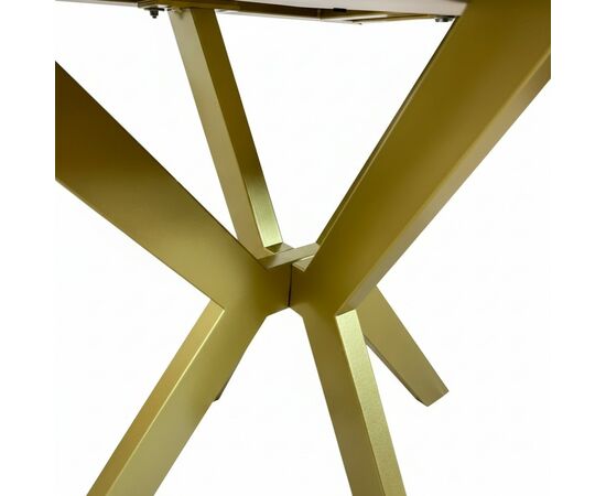 Стол керамический Кондор100-140*70 белый глянец/золото, изображение 8 | Интернет магазин мебели и декора LifeDekor