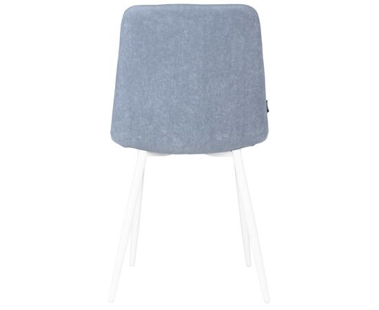 Набор 4 шт Стул обеденный DOBRIN CHILLY ROMBO, Серо-голубой Simple 26, основание белый, Вариант: Серо-голубой Simple 26, основание белый, изображение 6 | Интернет магазин мебели и декора LifeDekor