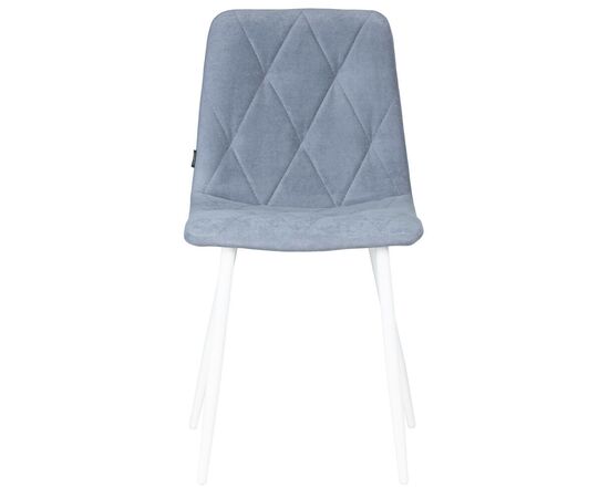 Набор 4 шт Стул обеденный DOBRIN CHILLY ROMBO, Серо-голубой Simple 26, основание белый, Вариант: Серо-голубой Simple 26, основание белый, изображение 7 | Интернет магазин мебели и декора LifeDekor